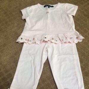 Girls Size 4 Lili Gaufrette Pink Matching Set EUC